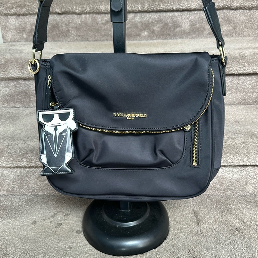Karl Lagerfeld Paris Cara Nylon Flap Crossbody